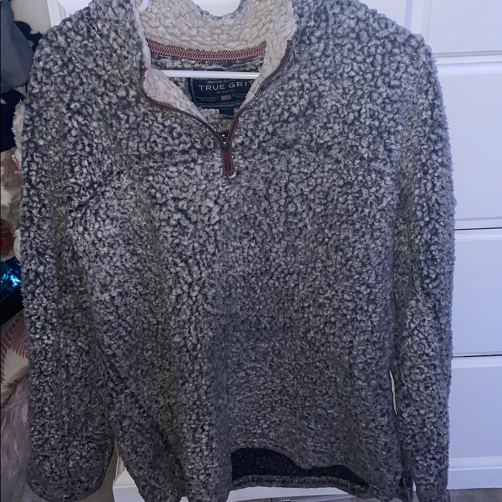 True Grit Charcoal Frosty Tip Quarter Zip Pullover